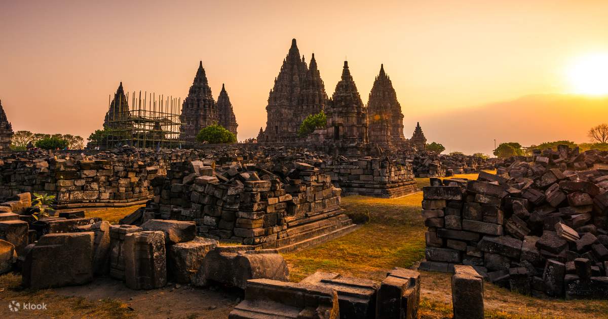 Prambanan Temple at sunset