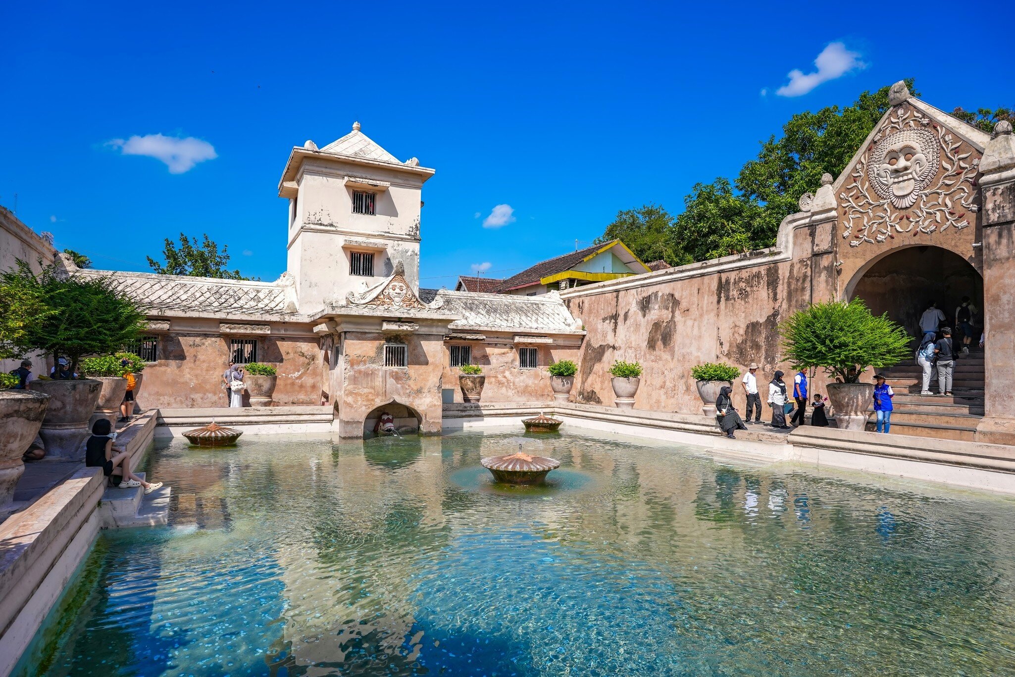 Pools and pavilions at Taman Sari